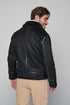 Leather Fleece Jacket - Black